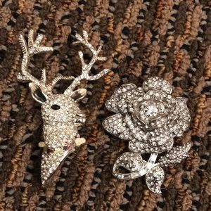 2️⃣ 🦌🌹 Joan Rivers Brooches